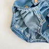 Set di abbigliamento da 3 pezzi set per bambini abiti da ragazzo a maniche lunghe tops di cotone tops in denim body shorts shorts shorts hat washion outfits nati