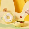 Dîne ronde dessin animé boîte à lunch en plastique élève de fruits de bébé portable adapté aux enfants et aux adultes