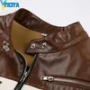 Vestes pour femmes yiciya veste en cuir marron y2k courte course de course manteaux de femmes coréens de la mode coréenne de moto d'hiver