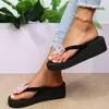 Hausschuhe Ladies Mode Sommer Flip Flops lässige Strassbutterfly -Sandalen Slipper Socken für Frauen