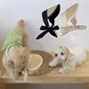 Hundebekleidung Pastoralstil Haustier Sonnenhut Sommer Strand Reisen gewebte Katzen Hunde für Teddy Chihuahua Bären Sonnenschutzmittel Dekor