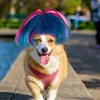Hundkläder husdjur peruk för hundar elastiska band iögonfallande peruker halloween festivaler justerbar tvättbar återanvändbar rolig