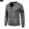 Stone Jacket Diseñador Sweater para hombres Plaid Handed Cardigan Pelover Fashion Business Casual Business Slim Fit Long Classic Luxurious Wool Warm Pechero LOO2