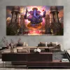 Buda Canvas Pintura Lord Ganesha imprime a religião imagens de Vinayaka Ganapati Arte de parede de elefante para a decoração da casa da sala