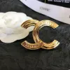 23SS Simple Brand Letter Designer Pins Broches For Women Men Leather Fashion Crystal Pearl Copper Broche Gold Bord Pin Jewelry Party