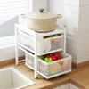 Kitchen Storage HOOKI Sink Side Rack Drawer Type Seasoning 2-layer Bathroom Box Fruit Organizer