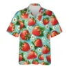 Chemises décontractées pour hommes 3D Printmeberge pastèque Hawaiian Tropical Fruits Graphic Summer Beach Aloha Shirt Bouton à manches courtes