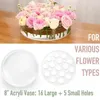 Vases Dining Table Fleur Porte-fleurs Elegant Round Vase acrylique pour la pièce maîtresse de la fête de mariage Transparent