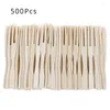 Forks 500pcs Bambus jednorazowe drewniane owocowe widelc deser zestaw koktajlowy