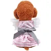 Vêtements pour chiens peetcircle vêtements rose robe de fille à carreaux rose pour petit chiot pour animaux de compagnie chat printemps été mignon jupe costume