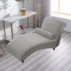 Stuhlabdeckungen Lounge Chaise Innenabdeckung für Wohnzimmer Schlafzimmer dunkelgrau