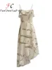 Zomer dames jurk mode riem bedrukte ruches mouwloze midcalf rok sexy slank fit elegante feest vakantie jurken 240329