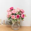 Dekorativa blommor 30 cm Artificial Rose Pink Selling Silk Peony Bride Big Bouquet Indoor Wedding Home Party Decoration DIY