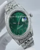 Fashion Business Silver Mens Watch Date Just 126334 126333 Ice Out Diamond Watch Sapphire Glass Groen Arabische Digitale wijzerplaat 41 mm Auto6446208