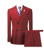 Męskie garnitury 2 sztuki garnitur w paski Business Grey Groom Tweed wełniany brązowy smoking na wieczorny ślub (spodnie Blazer)