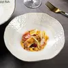 Skålar oregelbundna keramiska lotus blad skål kreativ tjock sopp sallad pasta snacks restaurang special bordsartiklar
