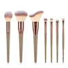 7st Professional Makeup Borstes Set Bag Foundation Eyelash Eyebrow Eyeshadow Cosmetic Make Up Tool