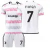 Juventus Away Jersey Numéro de jeu Hovic Chiesa Di Maria Pogba Football Jersey