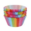 100PCS/set Shape Liner Box Cake Baking Muffin Paper Cup Party Tray Mold Decoration Rainbow