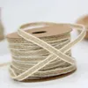 Party -Dekoration 10m Jute -Sackleinenbrötchen Breite 0,5 cm Hessian Ribbon mit Spitze Vintage Rustikal Hochzeit Ornament Dekor BB5773