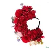 Zapasy imprezowe upuszczenie etnicznego pałąka ślubnego Wewnień do włosów kwiaty Wedding Flower Beach Hairband Akcesorium