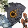 Frauen T -Shirts Sonnenblumenhemd Schmetterling Crewneck Grafik Tees für Frauen ihr inspirierendes Outfit Muttertag Geschenk Baumwolle Goth Y2K