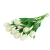 Dekorative Blumen 10x künstliche pu gefälschte Blumen Bouquet Hochzeit für Haushaltsfeier Vase Accessoires Dekor Weiß