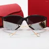 Lunettes de soleil Brand Designer Square Femmes hommes Lignes larges Rivet Side Rectangle Small Frame Sun Sunes pour les teintes de conduite à la mode masculine