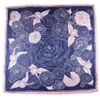 POBING Silk Scarf Women Flowers Print Stoles Square Scarves Wraps Large Bandana NecKerchief Hijabs Female Silk Foulards 130CM 240323