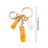 Tornari Lettera inglese Lettera inglese Resina arancione A-Z Iniziali Tassels Keyrings borse a impiccagni Ornamenti per regali Accessori