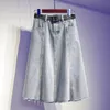 Mulheres plus size 3xl 4xl 5xl Salia de jeans vintage High Solte A Line 2023 Summer Roupas Feminino coreano Streetwear 240328