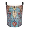 Laundry Bags Antique Persian Silk Rug Basket Collapsible Floral Carpet Tribal Clothes Toy Hamper Storage Bin For Kids Nursery