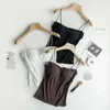 Camisoles & Tanks Women's Modal Slash Neck Camisole With Chest Pad Sleeveless Spaghetti Strap Soft Casual Crop Top Built In Bra