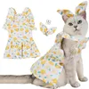 Vestido de cachorro 1 vestido de animais de estimação impressão de flor encantadora confortável fácil de usar cães eleglish gatos suprimentos de princesa