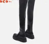 Walking Shoes Women Over the Knee Boots Leather Autumn Winter Soft Plata