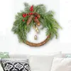 Decoratieve bloemen 40/50 cm voordeur slingerdeur slingerdeur kerstkrans hangers met klokken dennenappels balmas benodigdheden
