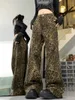 Jeans para mujeres Tendencia de la moda estadounidense estampado de leopardo mujeres heteros