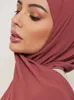 Högkvalitativ satin chiffon hijab halsduk för kvinnor turban opacification halsdukar sjal huvudduk huvudband bandana hijabs för kvinna 240327