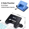 Punch 2 Hole Puncher Paper Punch For A4 Loose Leaf Puncher With 10/20/40 Sheets Handheld Metal Notebook Diary Binding Capacity 6mm