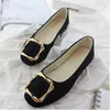 Casual Shoes Girseaby Design Women Flats Flock Suede Square Toe Slip On Big Size 41 42 43 Metal Decoration Soft Female Spring