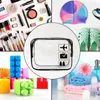 Förvaringspåsar Transparent PVC Makeup Bag Wash Travel Handbag Cosmetics dragkedja