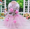 Dog Apparel Princess Dress Small Clothes Lace With Purple Flowers Design Skirt Cute Puppy Luxurious Party