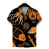 Chemises décontractées masculines 2024 Trade étranger Spring Europe et Hawaïian 3D American Imprimé à manches courtes minces pour hommes