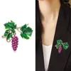 Broschen Trauben Brosche für Frauen elegante Sommerperlfrucht Wnamel Purple Farbkleidung Anzug Pin Lady Party Brautgeschenke Mode Schmuck Schmuck