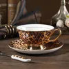 Cups Saucers Vintage European Coffee Cup Luxury Set Creative Original Mug Bone China Leopard Gift Afternoon Tea Breakfast Tazas Espresso