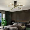 Plafondlampen retro industrieel kroonluchter smeedijzeren led lamp E27 lichte woonkamer modern decor thuisverlichting Lampara Techo