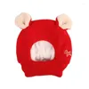 Hundkläder öron stickning hatt för katter och valp vinter varmt huvudbonad 3D -dräkt