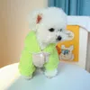 Köpek Giyim Sonbahar ve Kış Peluş Sıcak Evcil Hayvan Hoodies Yeşil Renk İki Ayak Kedi Giysileri Ropa Para Perro Kıyafetleri Şapka Kostümü