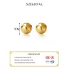 Anneaux Inzatt Real 925 argent sterling argent irrégulier Cracking Ball Boucles d'oreilles pour les femmes de la mode