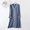 Nursing Nightwear Maternity Dress Nightgown Modal Button Pregnant Women Breastfeeding Muslim Pregnancy Pajamas Plus Size 2023 240326